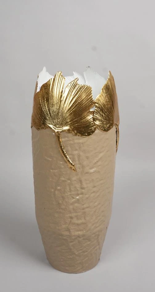 Metal Vase Top Open 22x55cm